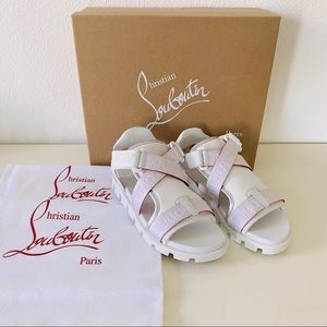 Christian Louboutin Velcrissimo Flat Sandals Sport White